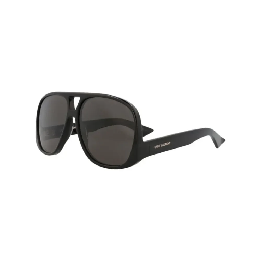 Saint Laurent Aviator-Frame Recycled Acetate Sunglasses Black Womens